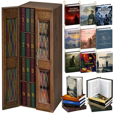 Produktbild von Mini-Bücher Adventskalender 2026 deutsche Minibücher für Buchliebhaber Braun
