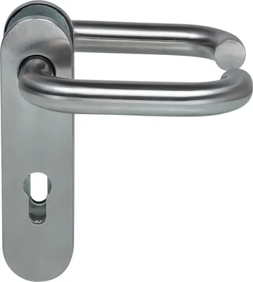 Produktbild von Hörmann FS Drückergarnitur D-110 Kurzschild PZ aus Edelstahl für Feuerschutztüre