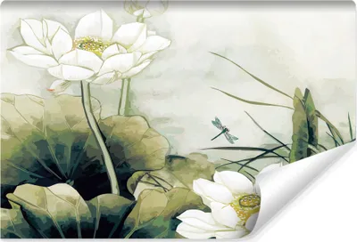 Produktbild von Muralo Selbstklebende Fototapete BLUMEN Wasserlilien Blätter Natur Br. 400cm x Hö. 280cm