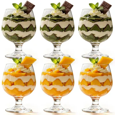 Immagine prodotto di Set di 6 ciotole trasparenti in vetro per dessert, capacità di 300 ml ciascuna