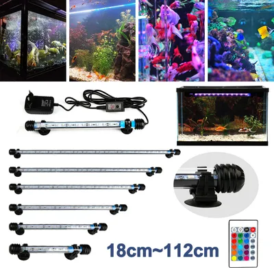 Produktbild von Lospitch 1.5W-11W LED Aquarium Fisch Tank Aquarium Lampe Mollusken RGB Beleuchtung 18-112cm,5W,48CM