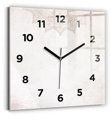 Obrázok produktu pre Wallfluent Hodiny - Sklenené Nástenné Hodiny - Tichý Quartz Strojček - Nástenná Dekorácia Spálňa Kuchyň - Čierna Ruky - 30x30 cm - Dekoratívny vzor