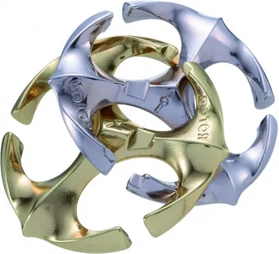 Produktbild von Huzzle Gussrätsel Rotor aus Stahl, Grau/Gold, Schwierigkeitsgrad 6