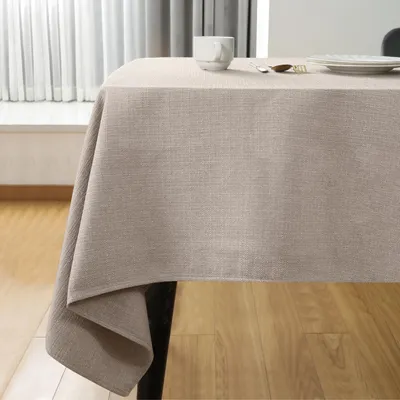Obrázek produktu pro Ubrus v lněném vzhledu - Pratelný obdélníkový 145 x 215 cm béžový