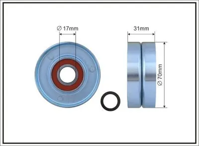 Produktbild von CAFFARO 500155 Spannrolle Keilrippenriemen 70mm für TOYOTA Camry Limousine (V4)
