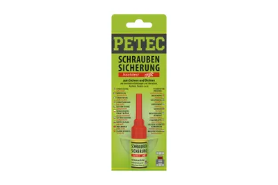 Produktbild von Petec Schraubensicherung hochfest rot Schraubenkleber Flasche 5g