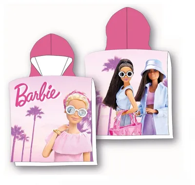 Produktbild von Poncho-Strandtuch mit Kapuze für Kinder 55x110cm Barbie