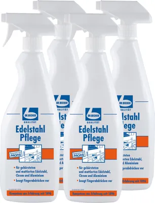 Produktbild von Dr. Becher Edelstahl Pflege 1L für gebürstetem & mattiertem Edelstahl (4er Pack)