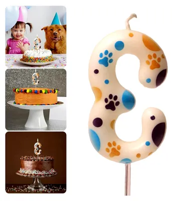 Produktbild von Hunde Geburtstag Kerze 0-9 für Kuchen und Dekoration