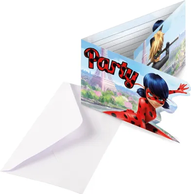 Produktbild von amscan Miraculous Einladungskarten&Umschläge 8 St.