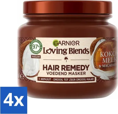 Immagine prodotto di Garnier - Loving Blends - Maschera per capelli - Latte di cocco e Macadamia - Capelli da normali a secchi - 340 ml - Confezione vantaggiosa - 4 pezzi