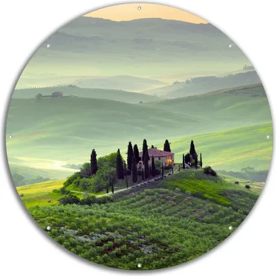 Produktbild von Wallario rundes Outdoor-Poster für Garten oder Balkon, Motiv Toskana in Italien, 60 cm Durchmesser