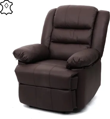 Immagine prodotto di Poltrona TV HWC-G15, poltrona reclinabile, pelle + similpelle 101x87x100cm ~ marrone