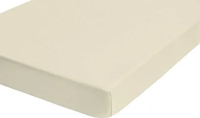 Produktbild von Biberna Jersey Elasthan Boxspringbett Spannbettlaken 90x200 cm - 100x200 cm Champagner