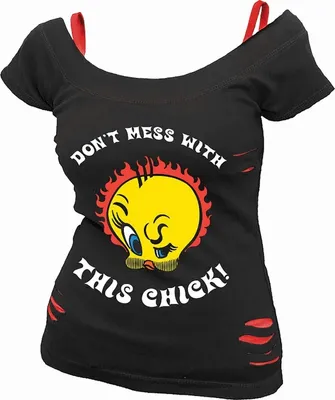 Produktbild von Looney Tunes - "Tough Chick" Oberteil für Damen HE2380 (M) (Schwarz)