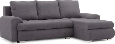 Produktbild von Ecksofa TOKIO VI PRO mit Schlaffunktion! Eckcouch mit Bettkasten! Stoff: POSO 022 Dunkelgrau (muster 1) Rechts