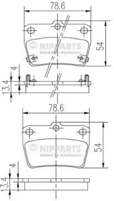 Immagine prodotto di NIPPARTS J3612020 Set di pastiglie per freni posteriori