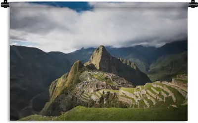 Produktbild von MuchoWow® Wandteppich Wandbehang Machu Picchu aus der Vogelperspektive 150x100 cm Tapisserie Dekoration Wandtuch - Waschbar - Tapisserien - Wand-Decke