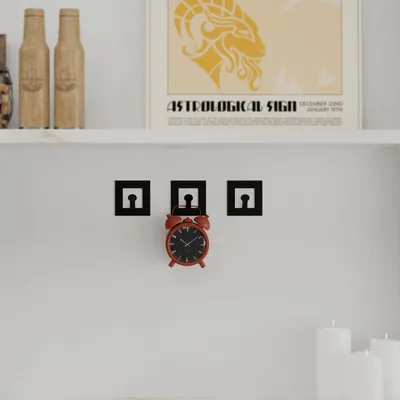 Immagine prodotto di DECORTIE Kaly Gancio da parete quadrato in metallo, set di 3 ganci per asciugamani