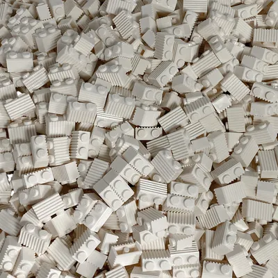 Obrázok produktu pre LEGO® 1x2 drážkované kocky Drážkované kocky biele - 2877 NEW! Množstvo 250x