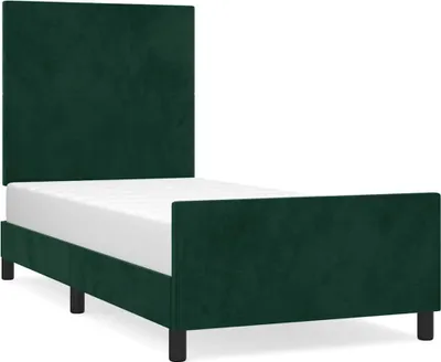 Image de vidaXL Cadre de lit sans matelas vert foncé 90x190 cm velours