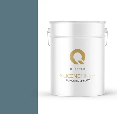 Immagine prodotto di Intonaco in resina siliconica | Blu antico | Intonaco di attrito | Intonaco siliconico | Intonaco per facciate | Intonaco per graffi Finitura di pareti e soffitti | 15 kg 1,5 mm