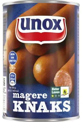 Produktbild von Unox Magere Knaks 400g, fettarme Bratwürstchen, proteinreich, kalorienarm