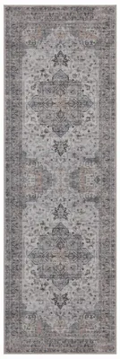 Zdjęcie produktu dla Dywan vintage w stylu orientalnym, beżowy, prostokątny, 80x250 cm, do salonu, sypialni lub pokoju dziecięcego