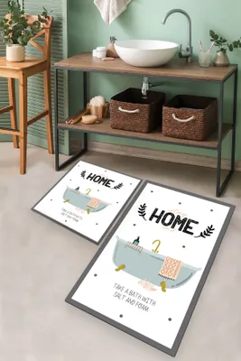 Obrázok produktu pre Mijolnir, Kúpeľňa, sada podložiek do vane (2 kusy), viacfarebná, 100% POLYESTER, 50 x 60 cm