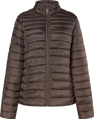 Produktbild von Federleichte wärmende braune Steppjacke Größe S mit schützendem Stehkragen