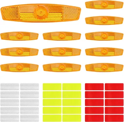 Productafbeelding van Reflectoren fietsset - 12 stuks kattenogen fiets spaakreflectoren voor achter - 30 stuks waterdichte reflectorstickers