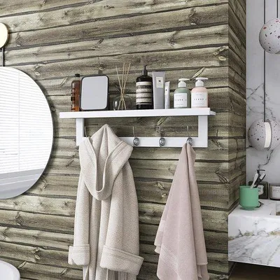 Produktbild von Famanu Wandgarderobe mit 5 Doppelhaken - 74 cm (Weiß)
