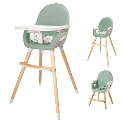 Produktbild von babyGO Kinderhochstuhl Skandi grün - Hochwertige, leichte Materialien, Klappbar