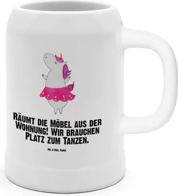 Produktbild von Mr. & Mrs. Panda Seidel Einhorn Ballerina - Weiß - Geschenk, Einhörner, Bierhumpen, Bier, Deko, Geburtstag, Wohnung, Tonkrug, Krug, Steinkrug, Party