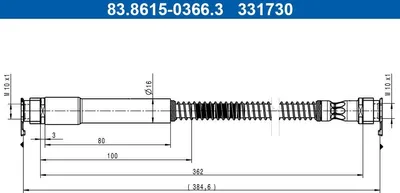 Immagine prodotto di ATE Tubo freno posteriore 83.8615-0366.3