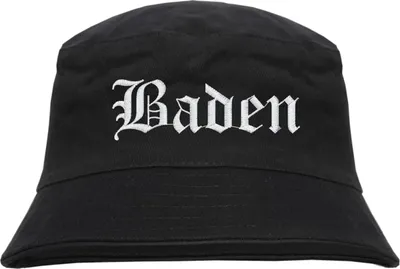 Produktbild von Baden Fischerhut - Altdeutsch - bestickt -  Bucket Hat Anglerhut Hut  Schwarz L/XL
