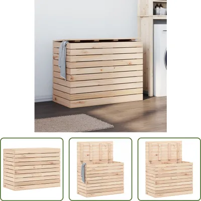 Image de The Living Store Coffre à linge 88,5x44x66 cm pin massif