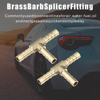 Image de 2pcs Raccord Cannelé 6mm en Laiton 3 Voies Connecteur T Tuyau Adaptateur