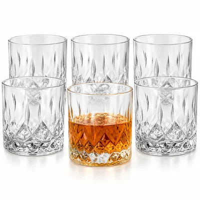 Immagine prodotto di 6 bicchieri da whisky 280ml con rilievo bicchieri da acqua bicchieri da succo bicchieri da long drink bicchieri da cocktail