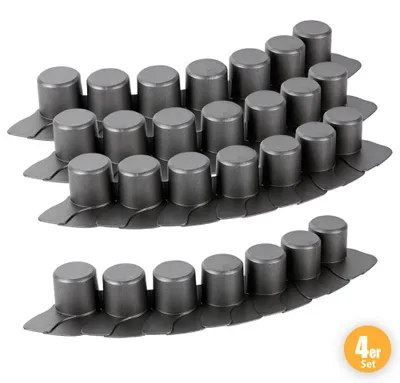 Produktbild von Powertec Garden Baum- und Betteinfassung, Graphit - 4er-Set