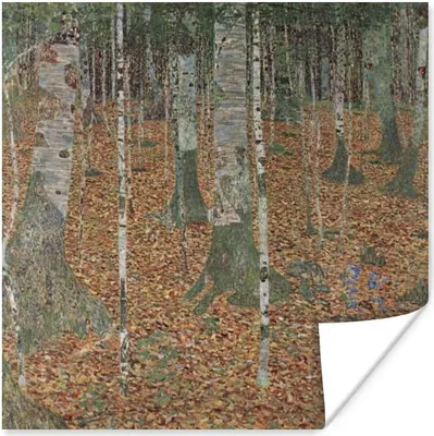 Produktbild von MuchoWow® Poster Birkenwald - Gustav Klimt Gemälde 100x100 cm - Babyzimmer
