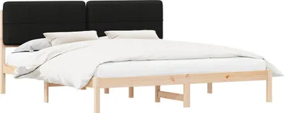 Obrázok produktu pre Rám postele s čalúneným čelom Čierna 180 x 200 cm