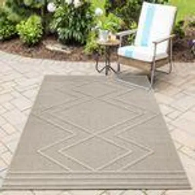 Produktbild von Homebyhome In & Outdoor Teppich Skandi Boho Stil Einfarbig Flachgewebe Wetterfest Wohnzimmer Balkon Terrasse Küchenteppich, Grösse: 120x170 cm