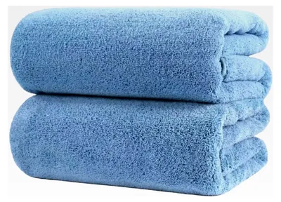 Produktbild von Mikrofaserbadetuch - fusselfrei und schnelltrocknend - Blau - 89 x 178 cm - 2 Stück