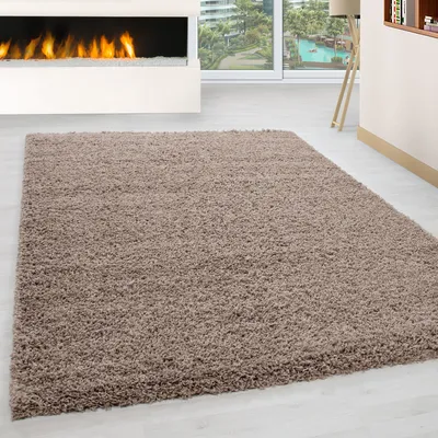 Produktbild von Hochflor Teppich Wohnzimmer Langflor Shaggy Teppich Einfarbig Design Flauschig, Grösse:300x400 cm