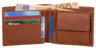 Produktbild von Benthill Herren Geldbörse Leder - Geldbeutel mit RFID-Schutz - Slim Portemonnaie für Herren - Echte Vintage Ledergeldbörse