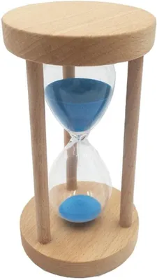 Produktbild von Holz Sanduhr, Blausand, 15 Minuten, Lern Sanduhr für Kinder, für Küche und Klassenzimmer