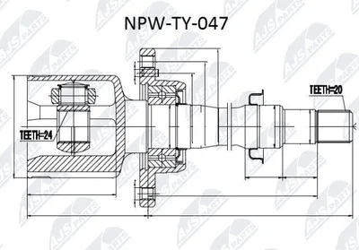 Produktbild von NTY Gelenksatz Antriebswelle Vorne Rechts Getriebeseitig für TOYOTA Avensis Kombi (T22) NPW-TY-047