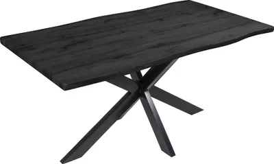Produktbild von Esstisch Baumkante Holz-Optik Grau 160 x 85 Spider-Gestell schwarz JOSY