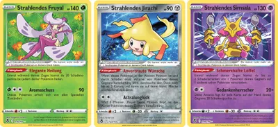 Produktbild von Strahlendes Fruyal & Jirachi & Simsala SET Schwert & Schild Silberne Sturmwinde 16;59;120/195 Sammelkarten Pokemon Einzelkarten